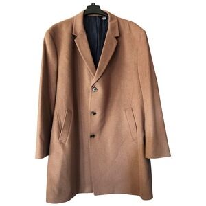 Oak Hill Premium Wool Coat‎ Men's Size 54 Regular Camel Overcoat Long Trench